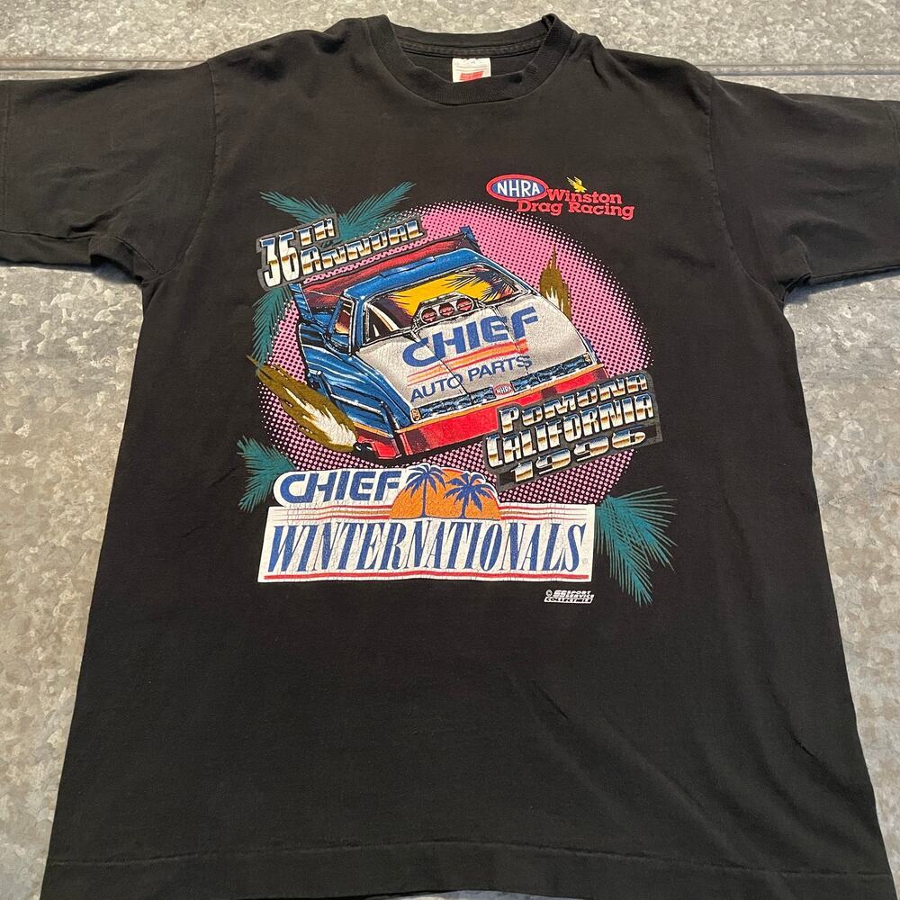 Vintage 1996 NHRA Pomona California Winston Drag Racing T-Shirt Large USA 90s